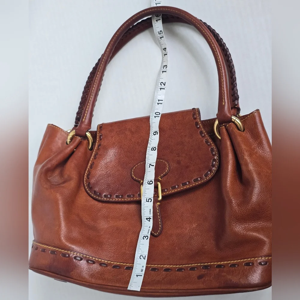 Dooney & Bourke Brown Leather Satchel - Picture 12 of 16